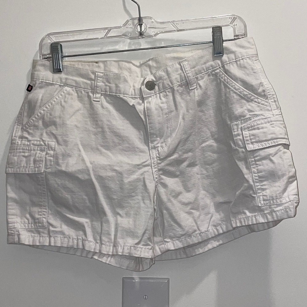 Polo Jeans Co Ralph Lauren Womens White Ripstop Cargo Shorts Size 6 Utility